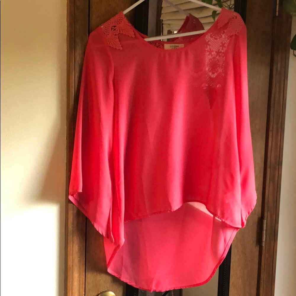 Umgee hot pink 3/4 sleeve shirt